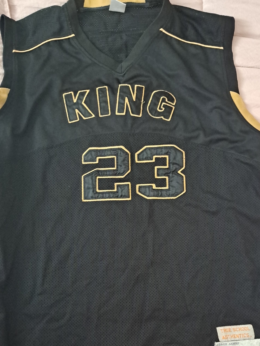 KING 23 Men's Black and Gold Basketball Jersey